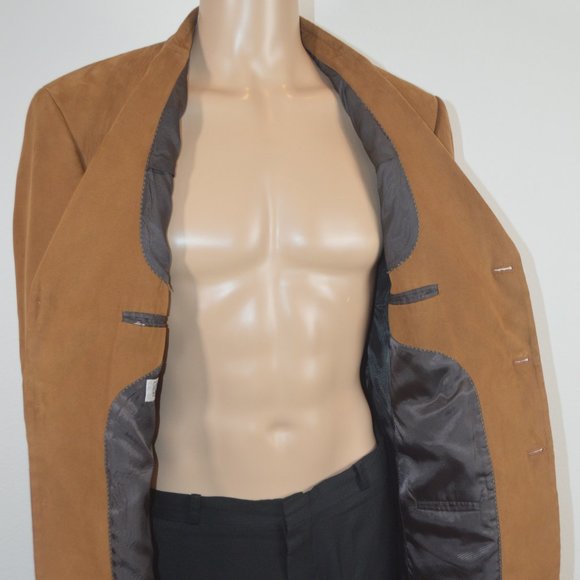 Gianfranco Ruffini Italy Men's Suede Brown Jacket Blazer Sport Suit Coat - Picture 8 of 8
